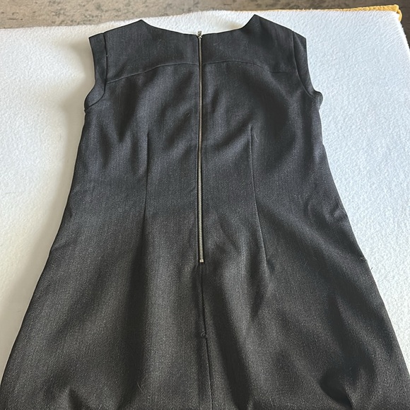 Black Sleeveless Dress with Leather Pockets - Picture 3 of 3
